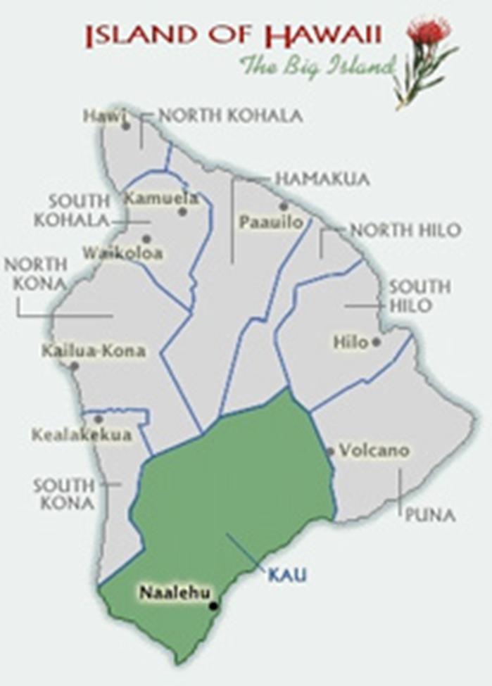 Island f Hawaii Ka u District (1,100 2,300 p. elev.