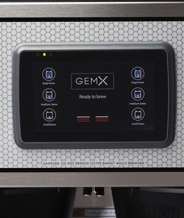 Press once for great coffee From simple operation to precise fine-tuning of recipes, Curtis innovation infused into the GemX makes brewing gourmet coffee easy for all skill levels.