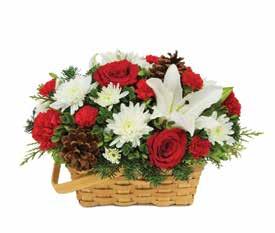 BF661-11KM Joyful Wishes Basket SUGGESTED RETAIL PRICE: $39.99 1 blm_139969 Splitwood Basket - small 0.5 Floral Foam 3 Pinecone A. Retail = Whsle. Cost x 2.