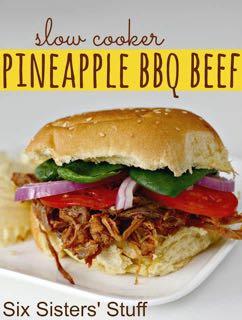 DAY 2 HEALTHY PLAN SLOW COOKER PINEAPPLE BBQ BEEF SANDWICHES M A I N D I S H Serves: 6 Prep Time: 10 Minutes Cook Time: 10 Hours Calories: 416 Fat: 13 Carbohydrates: 57 Protein: 22 Saturated Fat: 4