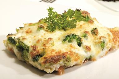 béchamel sauce with grated cheese.