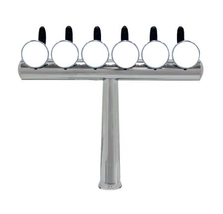 Polished stainless steel 8 faucet configuration