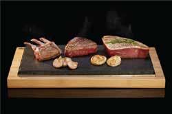 ..on the lava stone cooking is a meal like no other, where you as the guest can choose exactly how you want your steak or seafood to be cooked and where every bite is guaranteed to be as hot and