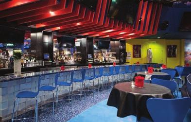 Bar Seated 25 Buffet 20 Reception Style w/ Central Park 80 Located a few steps up from the main dining room, our bar is done in cool hues of blue with seating at both the bar and