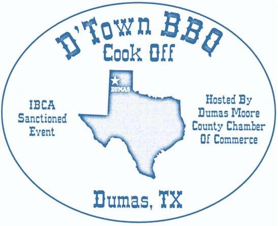 Kids Q Entry Form Sponsored By: Dumas/Moore County Chamber of Commerce Mc Dade Park Dumas, Texas Friday, August 11 th, 2017 Pick Up Meat and start Grills at 6:30 p.m. Start Cooking at 7:00 p.m. Turn in Time is 8:00 p.