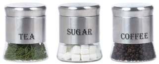 REGENT TEA, COFFEE & SUGAR CANISTERS Consol Glass Canisters