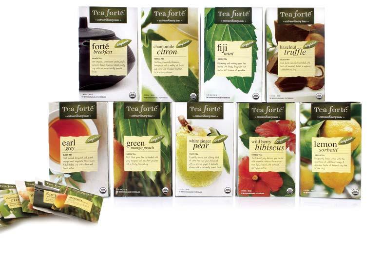 f orté filt e rbags Inspired by nature, motivated by demand... USDA certified organic, each single-cup serving of these premium-grade teas is the finest infusion you will experience in a bag.