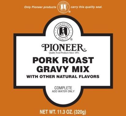 Pioneer Pork Roast Gravy Mix Each case contains 6 11.