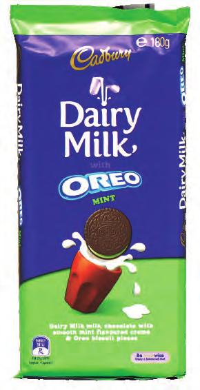 0 Cadbury Dairy Milk Oreo Mint Block 80g 0% Kettle Sea Salt Chips Share Pack