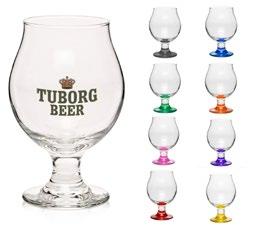 Highest standard glass material. Clear Hourglass-shaped beer glass design with thick base. Made in U.S.A.