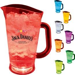 Clear Styrene Plastic Pitcher, made in USA and BPA free. High visibility and re-usable. Other Pitchers available in 60 oz.