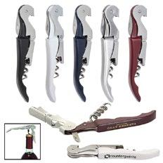 Use it to open bottles professionally with incredible ease. Features ergonomic grip, stainless steel serrated foil cutter blade, spiral corkscrew, metal handle, and bottle opener. $2.
