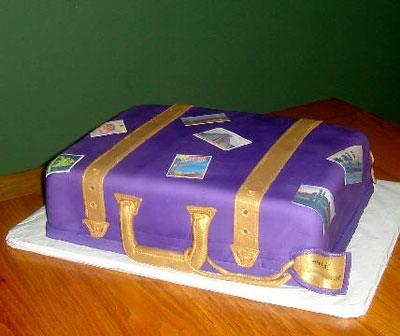 Suitcase Cake Pictured: Finished Suitcase cake (left),