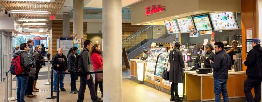 To measurably improve the promptness of food service, particularly at the Tim Hortons outlet in the House of Learning, TRU Food Services will: continue to work with district managers from Tim Hortons