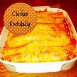 Dinner Marinara Sauce Chicken Enchiladas 4 cups shredded chicken 2 cups shredded Mexican cheese blend 2 ½ cups enchilada sauce 1 can diced green chilies 8 large flour tortillas 1.