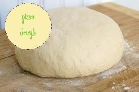 Pizza Dough temperature until doubled in size about 60 minutes. 9. Turn dough out onto a lightly floured work surface, and press lightly to get rid of some of the air bubbles.