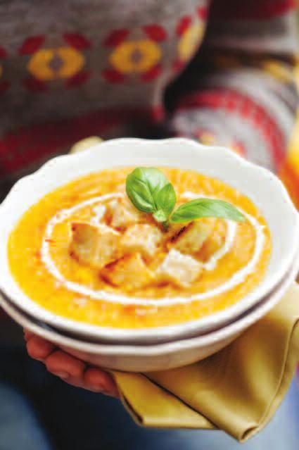 Creamed Swede Soup with Rosemary Herbed Croutons SErVES 4-6, VEgAn, CAn BE gluten-free* Soup l 1 onion, diced l 2 large carrots, diced l 1 medium potato, diced l ½ swede (approx.