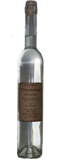 Hrvatska travarica Hrvatska travarica tradicionalno je jako alkoholno piće koje se proizvodi aromatiziranjem vinskog destilata i/ ili rakije od grožđa i/ili