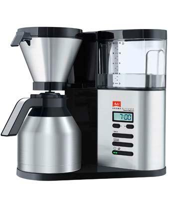 10/15 cups, Melitta coffee filters size 1x4 1800 watts, Auto off feature Aroma Premium Technology Aroma Control, for full flavour even with small amounts of coffee Display with timer feature,