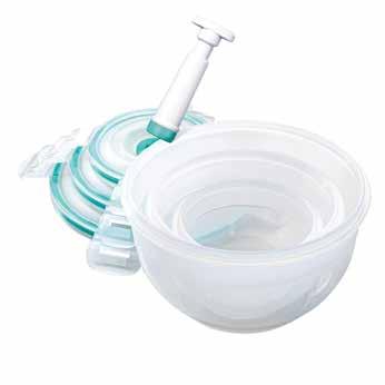HONEY-CAN-DO Kitchen Products Tall Vac n Save Bowl Set (7 Piece Set) 48466 892583000221 0.4L Bowl with Lid (1) Size: 4.13 L x 4.13 H 1.0L Bowl with Lid (1) Size: 5.32 L x 5.20 H 2.