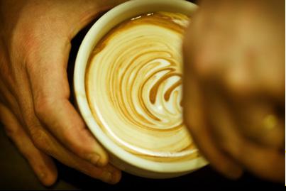 is just above the crema. Don t ever stop pouring.