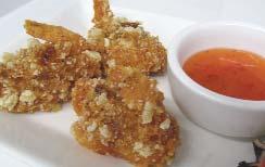either Tartare or Sweet Chilli Sauce JAPANESE BREADED KING PRAWNS