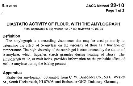 6. Brabender Amylograph : Phase 3: Starch gelling / amylase