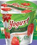 Organic yogurt, peach, 2,8-3,7% fat, 200 g and 125 g