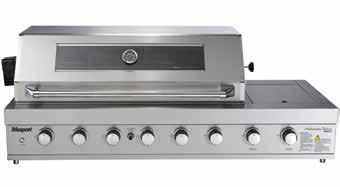 improve heat distribution over full cooking surfaces Double lined roasting hood with large viewing window Functional interchangeable insert cooking system included Stainless steel kebab racks and