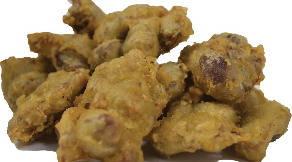 79 Deep Fried Pickles A pile of hand-battered pickle chips, golden-fried, seasoned and
