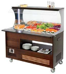 Single Side Hot or Cold Buffet Units SBM 40 F (+2 /+10 C) Refrigerated model for cold meals. SBM 40 C (+20 /+90 C) Warming/bain-marie model to keep warm ready made dishes.