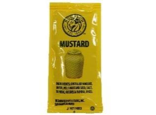Mustard Contains: Garlic Mustard Potato Salad 5cal 1g 0g 0g 1g 85mg 0g Serving Size = 1 Packet / 0.2 oz.