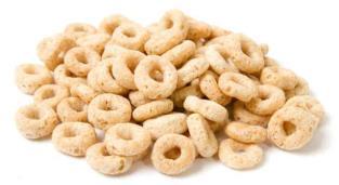 Cheerios Cereal Cheese Slices 100cal 20g 2g 3g 3g 140mg 1g Serving Size = 1 oz. Whole Grain Oats, Corn Starch, Sugar, Salt, Tripotassium Phosphate.