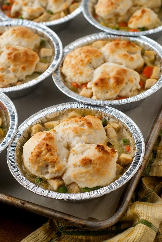 5/22/2015 Biscuit Topped Chicken Pot Pies Biscuit Topped Chicken Pot Pies Serves: 6 pot pies ¼ C butter ½ medium onion, chopped 3 ribs celery, chopped ¾ C carrots, chopped ¼ tsp poultry seasoning ½