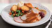 #4 Corned Beef Corned silverside carved the traditional way then topped with creamy white sauce with farm fresh vegetables and