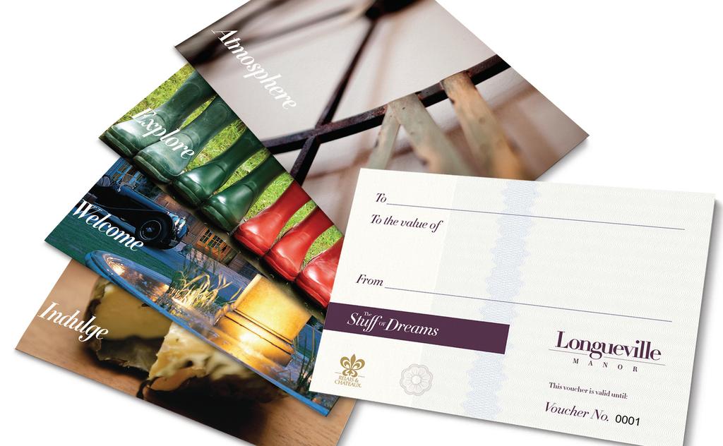 Vouchers - the perfect gift Give someone a gift to treasure with a luxury Longueville Manor Voucher.