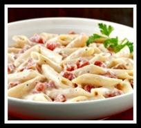 Penne with Tomatoes and Alfredo Meat Free but Delicious Kid's Choice *Points+ Value: 7 Calories: 275 Fat: 6.4 Carbs: 47.1 Fiber: 6.3 Protein: 12.4 Servings: 6 (1.