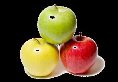 Apples are found in three color