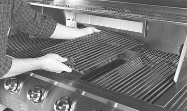 Features such as the cart, doors, and side tables, are not provided with the 8450 Series grill.