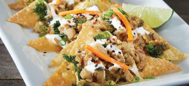 WITH EVERY PURCHASE OF ASIAN CHICKEN WONTON NACHOS, 1 IS DONATED TO MAKE-A-WISH.