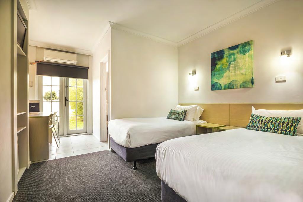 Accommodation Situated on Matthews Avenue, The Skyways Hotel has an abundance of car parking and is approximately 200 metres from the tram stop and only a 15 minute drive from Tullamarine Airport.