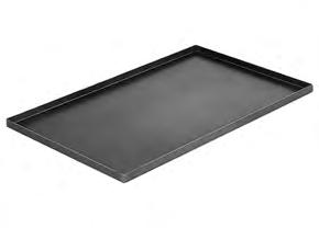 Steel baking tray straight edges 320.3 GN 1/1 3 32, 2 1,2 1,97 362.40 40 30 2 1,2 1,7 362.60 60 40 2 1,2 2,8 This black steel plate tray gives perfect heat transmission.