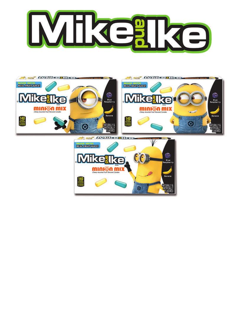 39 % Your favorite Mike & Ike candy with a Minion theme! There are three designs. The perfect snack or tailgate treat!