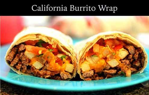 Served w fries, sour cream, guacamole & salsa Franks Burrito (Chicken OR Beef OR Beans & Cheese) A large flour tortilla rolled w your choice of filling, topped w our homemade enchilada sauce,