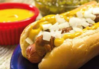 only All of our Hot Dogs are topped w Ketchup, Mustard, Onions & Pickles Jumbo Corn Dogs Meal (Chicken or Beef) Served w Fries