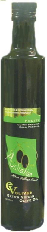 Fruity Extra Virgin Olive Oil - Produced from selected superior mid-season olives grown in ideal conditions in the Alpine Valleys of North East Victoria, Australia.