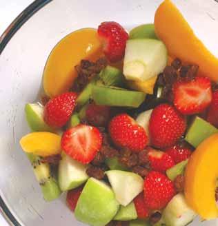 You will need: 1 apple 7 strawberries 2 kiwi fruit 1 handful of sultanas 7 slices of