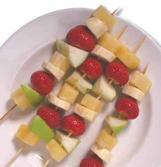 Dessert Fruity kebabs This is enough for 2 people. This gives you 2 portions of your 5 A DAY.