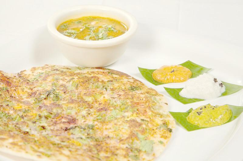 topped with chopped tomatoes Regular rava dosa stuffed with potato masala Regular Onion rava Rava dosa topped with tutty fruity, nuts A spicy dal powder applied on rava dosa with ghee Rava dosa