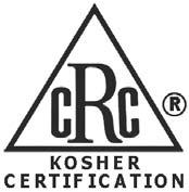 Kashruth certification of the crc (Chicago Rabbinical Council).